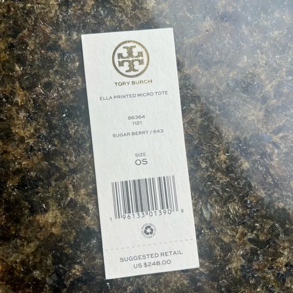 Tory Burch Ella Printed Micro Tote in Sugar Berry - Picture 4 of 4